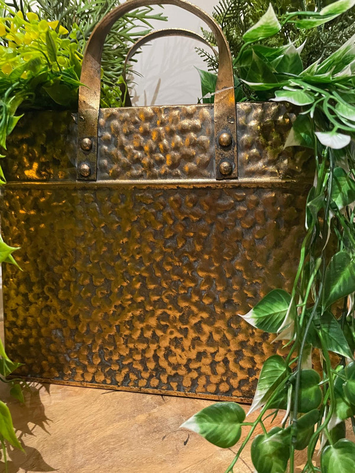 Handbag Planter Flower holder rustic Style metal Ornamental artificial plants