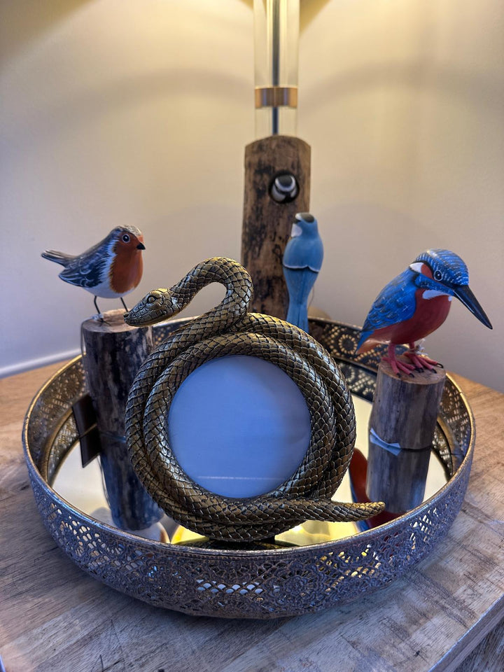 Hand-Carved & Hand-Painted Blue Tit Family Wall Hanging – Rustic Wooden Plaque