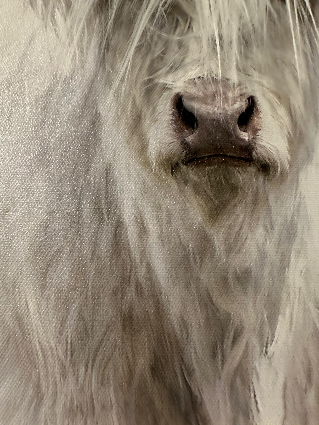3D Fluff Canvas Wall Art with Pine Wood Frame – Highland Cow penguin Llama cats dogs bear & rabbits Rustic Farmhouse Décor