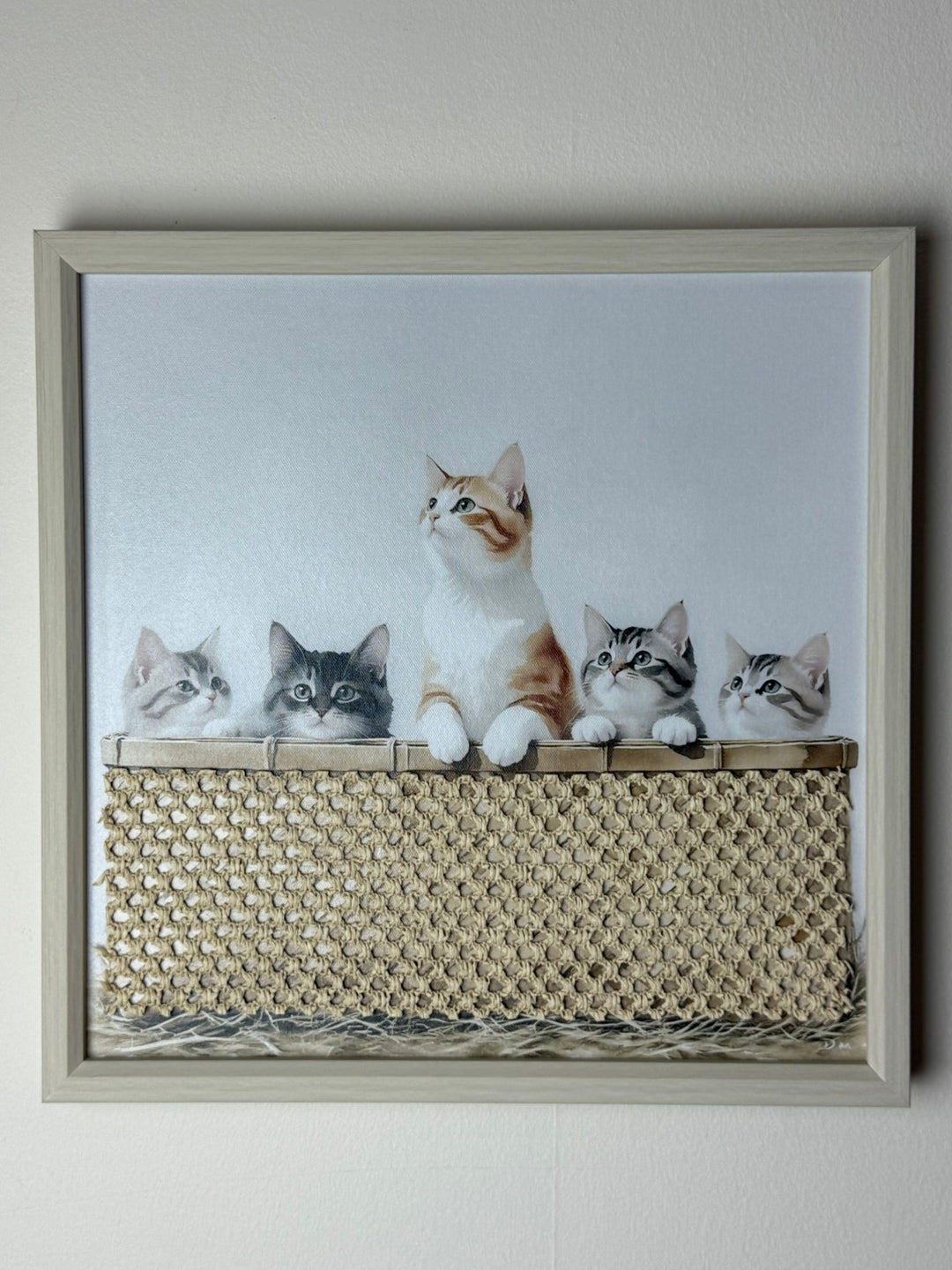 3D Fluff Canvas Wall Art with Pine Wood Frame – Highland Cow penguin Llama cats dogs bear & rabbits Rustic Farmhouse Décor