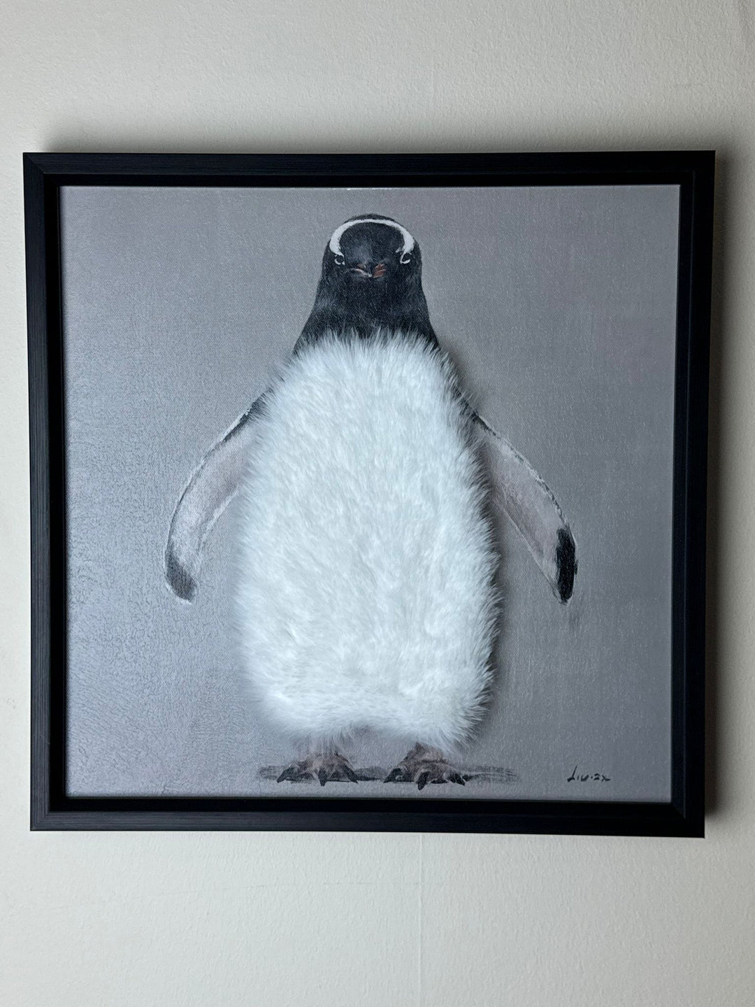 3D Fluff Canvas Wall Art with Pine Wood Frame – Highland Cow penguin Llama cats dogs bear & rabbits Rustic Farmhouse Décor