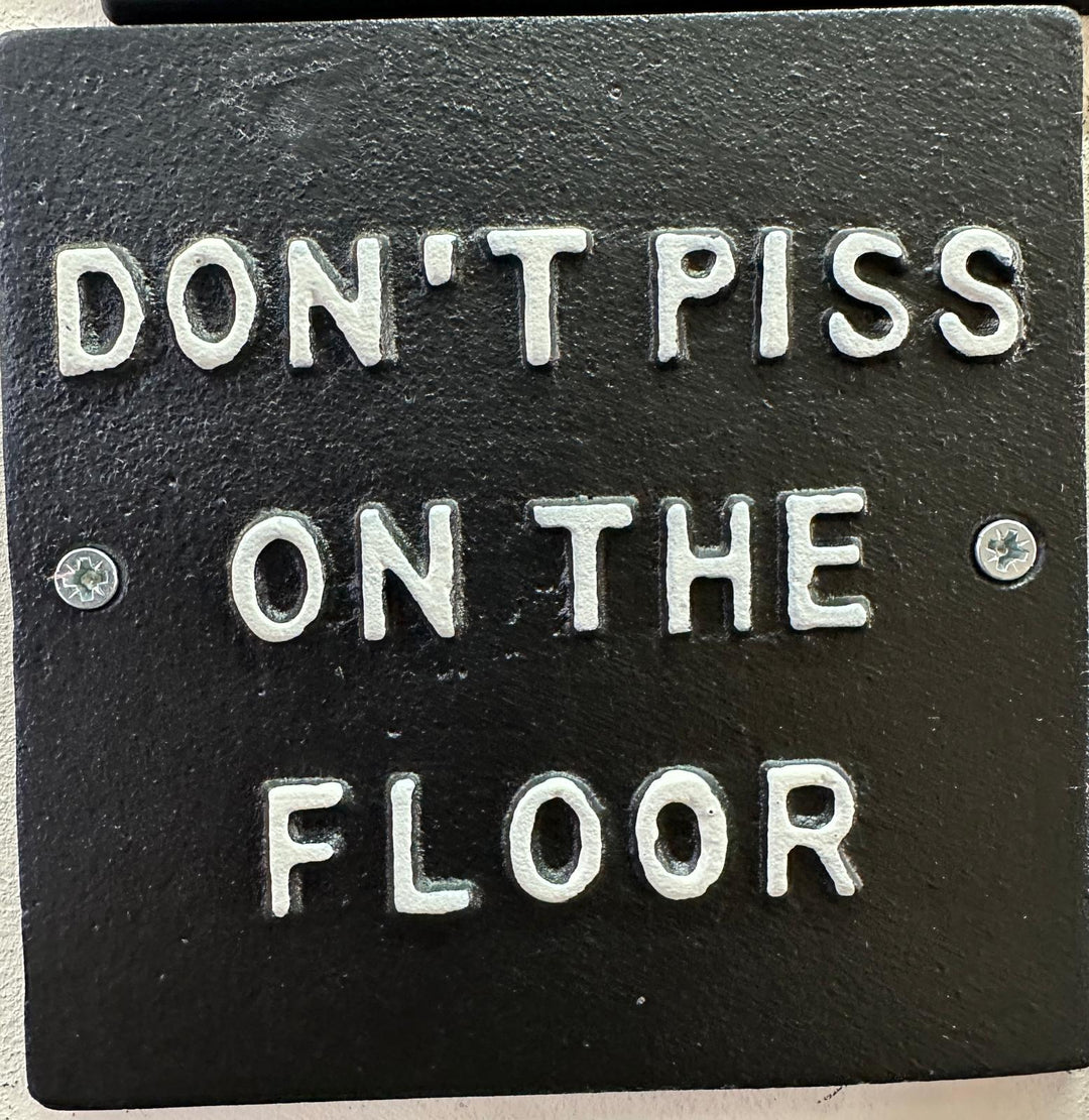 Quirky Funny Square Toilet Décor or Gift Cast Iron Wall Sign Humorous