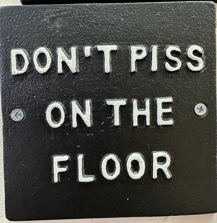 Quirky Funny Square Toilet Décor or Gift Cast Iron Wall Sign Humorous