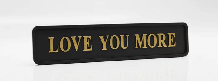 White Wooden Plaque with 3D Gold Letters – Freestanding Quirky Home Décor Sign