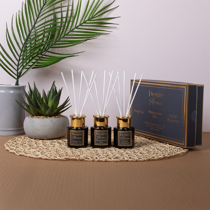 Set of 3 x 50ml Reed Diffusers Gift Set – Scented Home Fragrance for Any Occasion