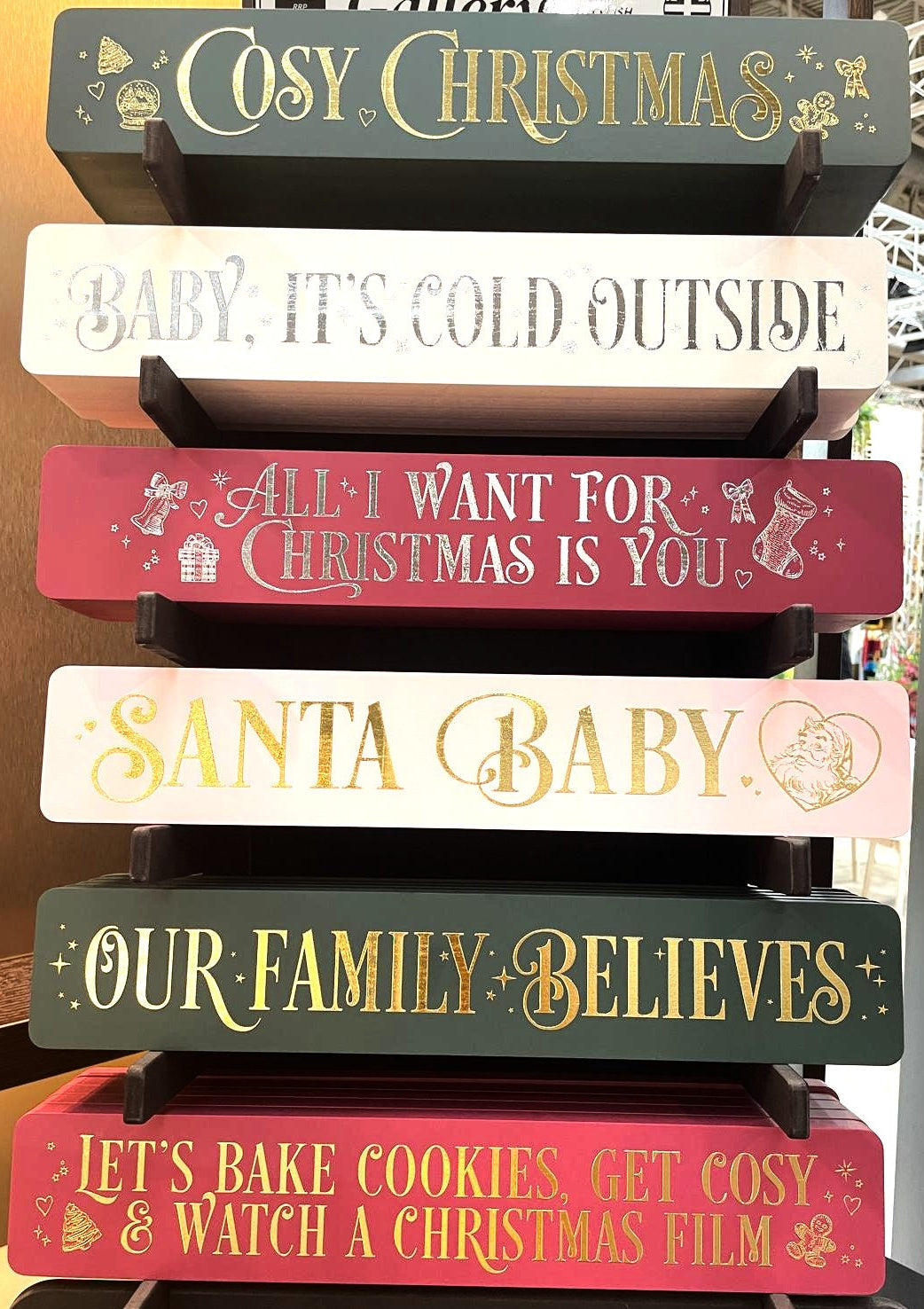 Christmas Wooden Hanging Signs – Festive Wall & Shelf Decor, 6 Designs