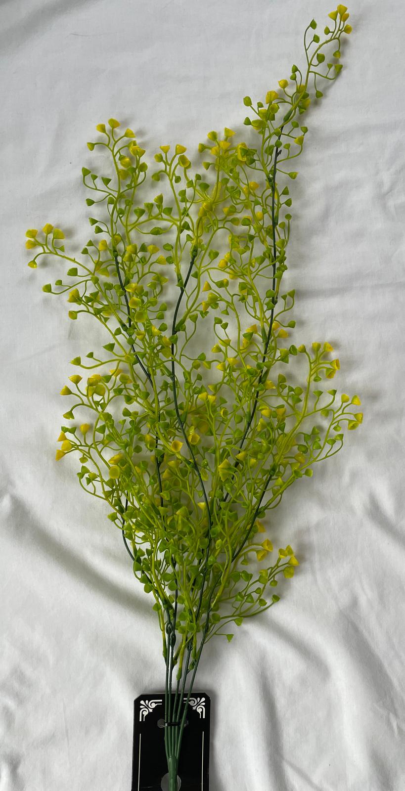 Green & White / Green & Yellow Flower Artificial Hanging Stem with Green Leaves Decor