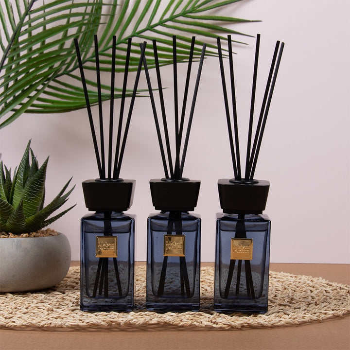 Stunning Reed Diffuser Gift Set of 3 in 6 various Luxury Inspired by Scents – Ombre Nomad, Oud Wood, Neroli, Coco, Rouge & Aventi