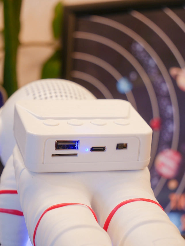 Astronaut Space Sound Bluetooth Speaker with Rechargeable Battery –Galaxy LED Portable Speaker