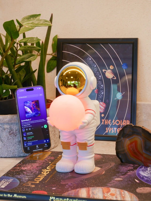 Astronaut Space Sound Bluetooth Speaker with Rechargeable Battery –Galaxy LED Portable Speaker