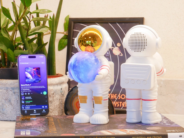 Astronaut Space Sound Bluetooth Speaker with Rechargeable Battery –Galaxy LED Portable Speaker