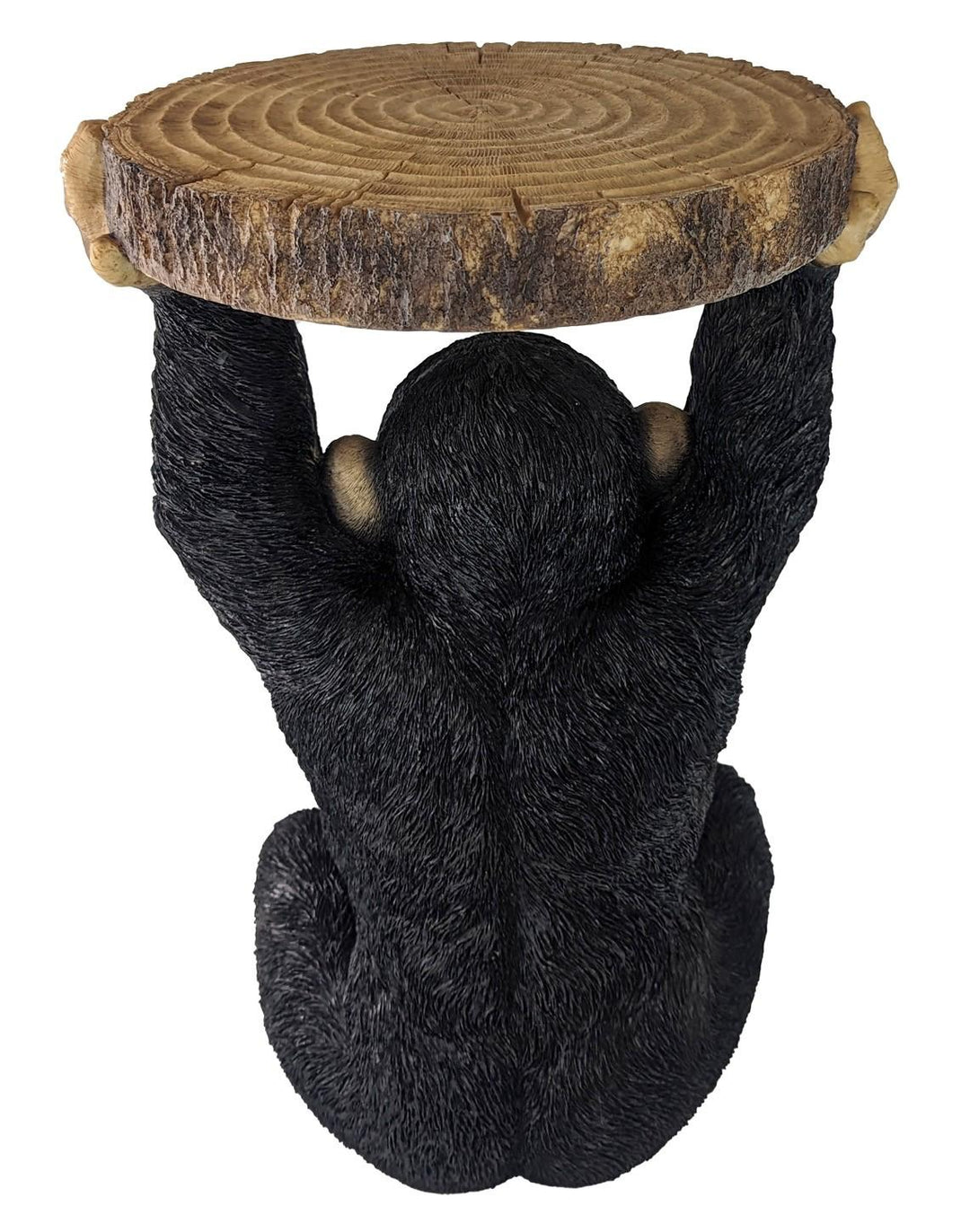 Chimp Holding Trunk Table – Resin Chimpanzee Side Table | Novelty Home Furniture