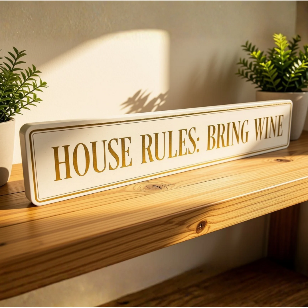 House Rules: Bring Wine - Gallery Block / Sign