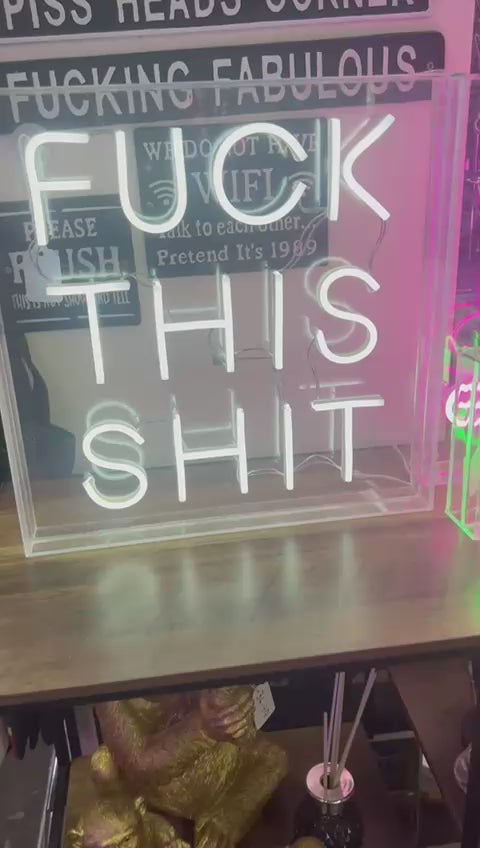 White F**K THIS S**T LED Neon lights square