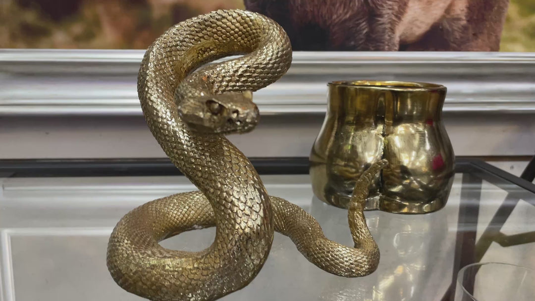 Brushed Gold Snake Ornament