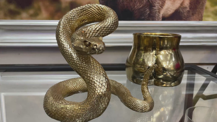 Brushed Gold Snake Ornament