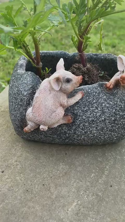 2 Pigs trough Planter resin garden decorative outdoor