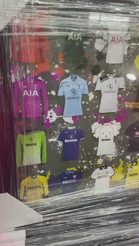 Black frame TOTTENHAM FC Team miniature T-shirts stripe wall art picture with fitment