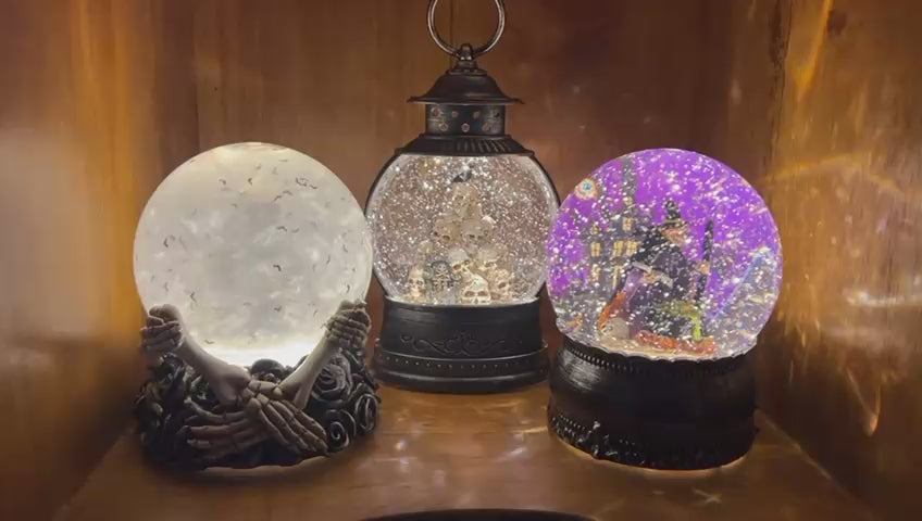 Spooky Halloween Witch & Skeleton Spinner Ornaments scary décor