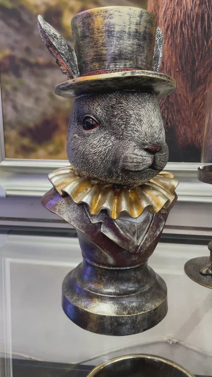 Gold Rabbit with Top Hat Ornament Decor