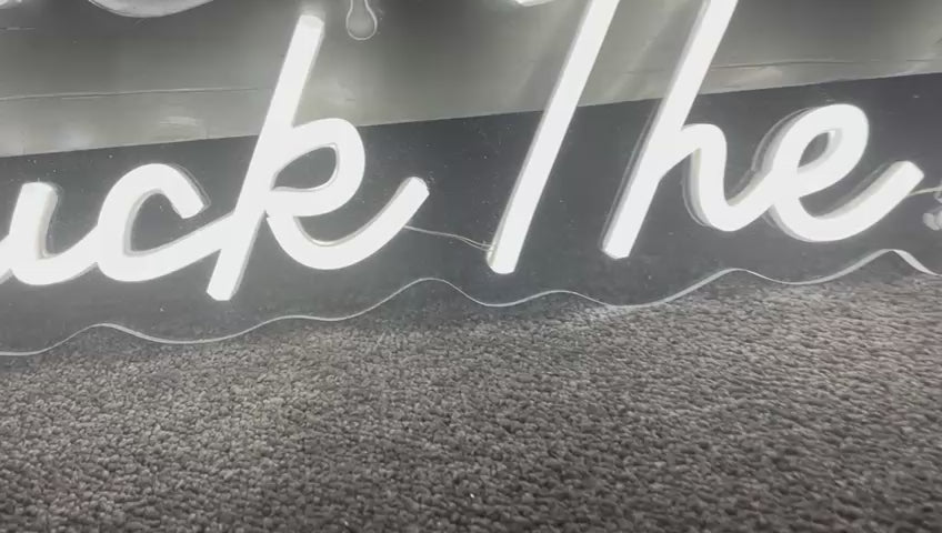 White LED F*** THE DIET light wall mounted USB
