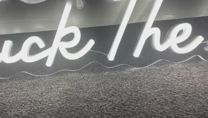 White LED F*** THE DIET light wall mounted USB