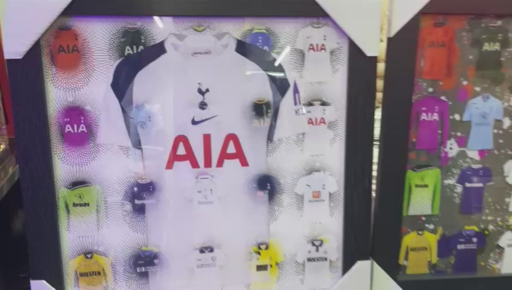 Black frame SPURS FC Team miniature T-shirts stripe wall art picture with fitment