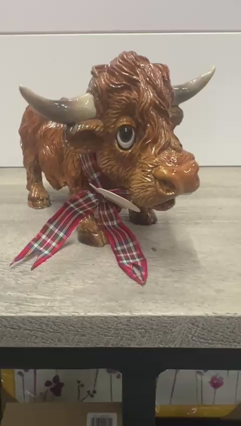 scottish Highland Cow brown Resin brown ornament