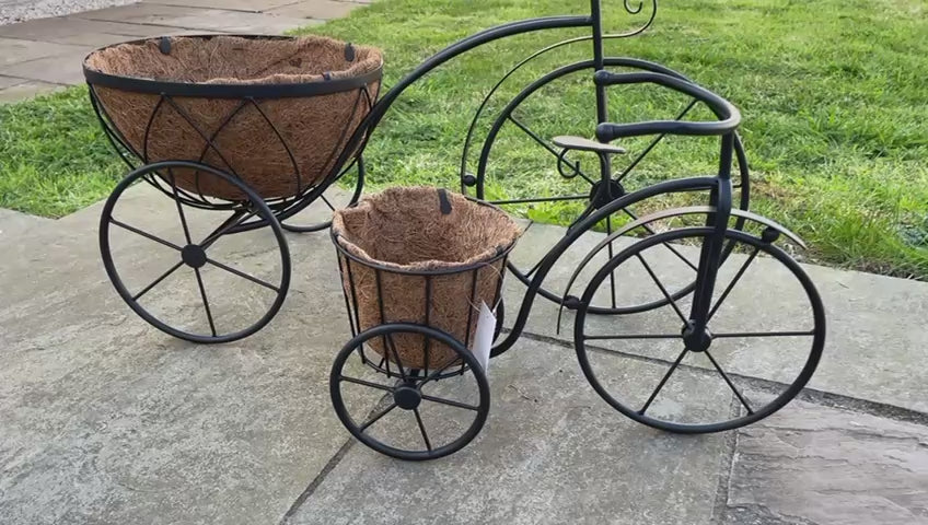Black Bicycle Planter metal stand décor ornament indoor/outdoor