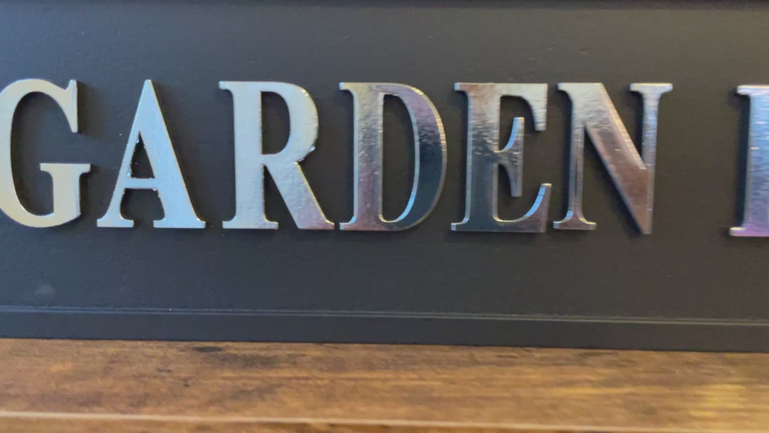 Garden Bar-Wooden Sign Plaque black & silver 3D letters