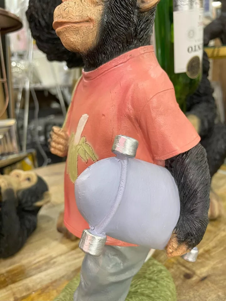 Monkey skateboarding with bagpack ornament